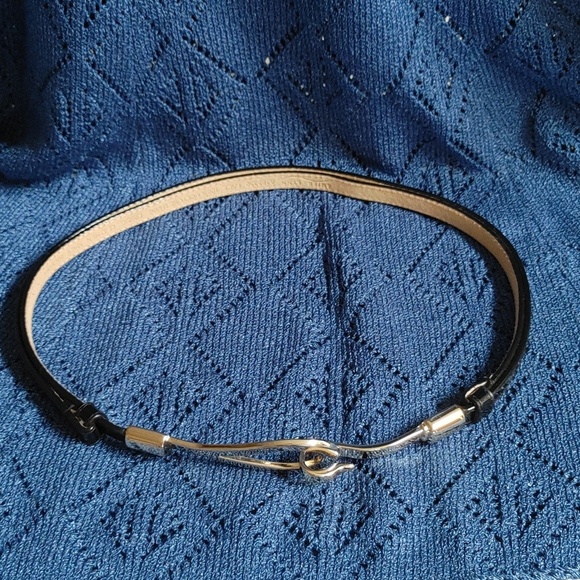 Amiee Lynn Black Patent Leather Adjustable Belt Gold Hook & Loop main image 6